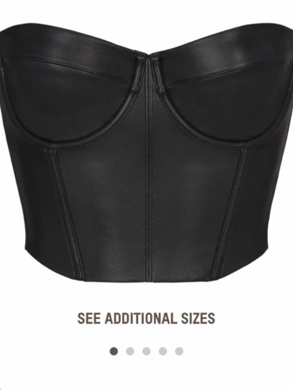 NWT Skims Faux Leather corset Bustier Top - Black